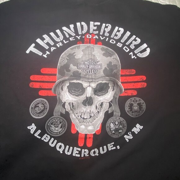 Harley-DavidsonT-Shirt With USA Flag & Thunderbird Skull Graphics Albuquerque - Picture 6 of 6